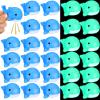 RoundFunny 30 Pcs Whale Rubber Bath Toys Glow in The Dark Mini Sea Animal Blue Squeezable Squeak Toys for Beach Pool Shower Play Floating Favors Carnival Decoration view 1