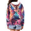 Animepark Cute Girls 8-10Y Hoodies Zipper Galaxy Unicorn Graphic Long Sleeve School Clothes Pocket Sweatshirts Loose Outfits Winter Party view 4