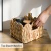 StorageWorks Scalloped Wicker Basket, Hand-woven Rattan Baskets with Built-in Handles, Water Hyacinth Basket for Organizing and Decor, 2 Pack view 3