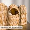 StorageWorks Scalloped Wicker Basket, Hand-woven Rattan Baskets with Built-in Handles, Water Hyacinth Basket for Organizing and Decor, 2 Pack view 4