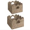 StorageWorks Scalloped Wicker Basket, Hand-woven Rattan Baskets with Built-in Handles, Seagrass Basket for Organizing and Decor, 2 Pack view 1