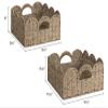 StorageWorks Scalloped Wicker Basket, Hand-woven Rattan Baskets with Built-in Handles, Seagrass Basket for Organizing and Decor, 2 Pack view 2