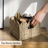 StorageWorks Scalloped Wicker Basket, Hand-woven Rattan Baskets with Built-in Handles, Seagrass Basket for Organizing and Decor, 2 Pack view 3
