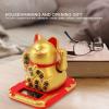 flexman Solar Powered Cute Waving Cat, Waving Arm Home Decor, Home Car Decor Lucky Cat for Office Desks, Window, Car Dashboard(Chinese Golden) view 2