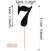 30 PCS 7th Birthday Cupcake Toppers Glitter Number 7 Cupcake Picks Age Seven Cheers to 7 Years Old Cake Decorations for Baby Shower Kids Happy 7th Birthday Anniversary Party Supplies Black view 2