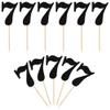 30 PCS 7th Birthday Cupcake Toppers Glitter Number 7 Cupcake Picks Age Seven Cheers to 7 Years Old Cake Decorations for Baby Shower Kids Happy 7th Birthday Anniversary Party Supplies Black view 3