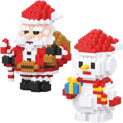 2024 Christmas Toys Building Blocks Santa Claus and Snowman Micro Blocks Stacking Toy