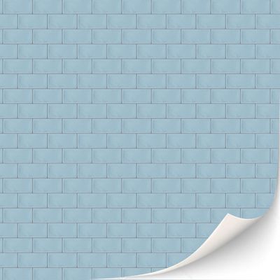 3 Sheets Self-Adhesive Wall Tiles, Bathroom Tiles, Kitchen Tiles, Metro Tiles for Dollhouses, Scale 1:12 (Light Blue Metro Tiles)