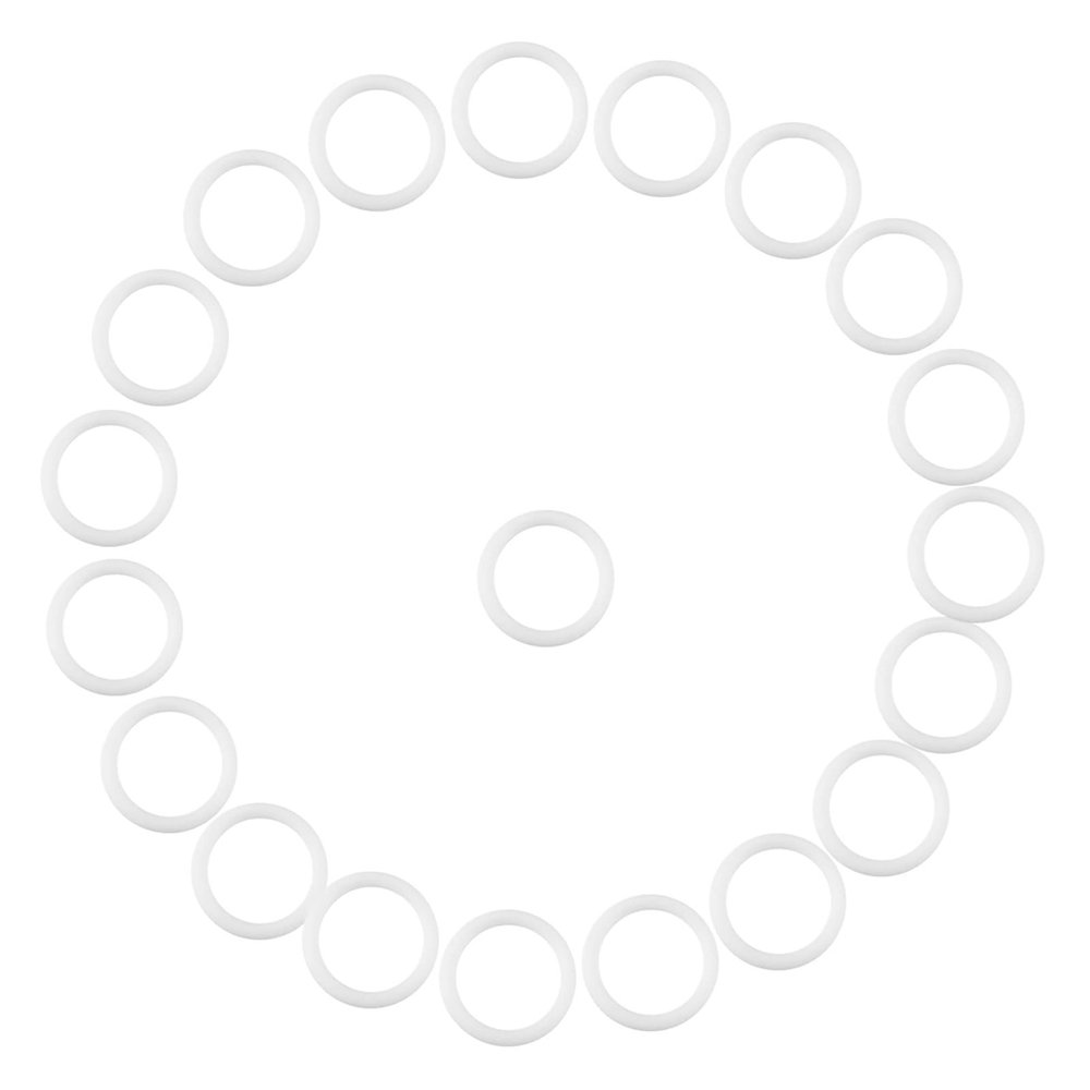 20pcs Baby Pacifier Safy, Silicone Safe O Rings Dummy Pacifier Chain Clips Adapter Holder for Baby Show or Birthday Gift, Soft Baby Relief Teether Holder (Transparent)