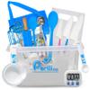 PERLLI Kids Real Cooking Set for Cooking and Baking  31 Pc. Gift for Junior Chef with Real Utensils, Case & Safe Kids Knife Set for Boys & Girls  Fine Motor Skills & Fun for Children Ages 6+, Blue view 1