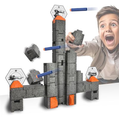 Blaster Blocks: Spaceship Pack - Buildable & Destroyable Targets for Nerf Guns - for Kids Aged 6+ - Extreme Target Game & Challenge - Fun Shooting Practice Accessories for Dart Ball Gel Ammo