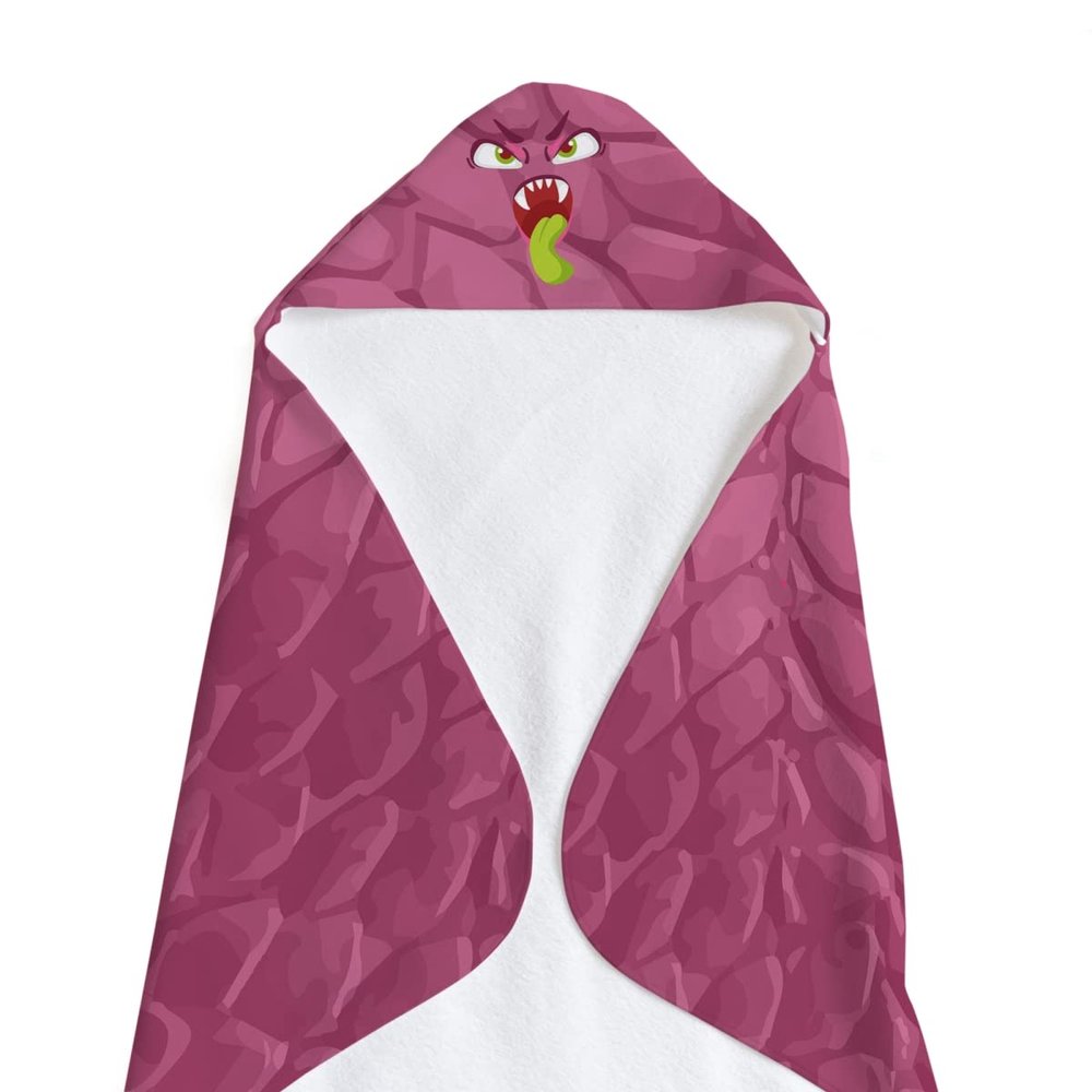 30 x 30 in. Unisex Magenta Monster Soft & Absorbent Hooded Baby Towel