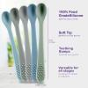 Silicone Baby Spoons First Stage - Self Feeding Utensils for Infants - Soft & Gentle on Gums - BPA Free Set (Pastel6) view 3