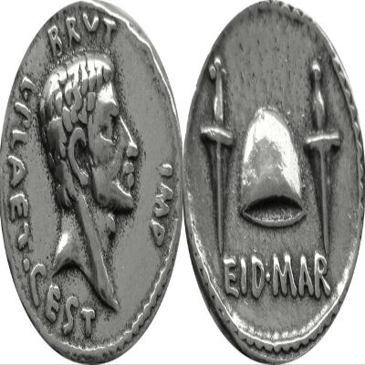 Marcus Brutus, EID MAR Denarius, Most Famous Roman Coin, Confirms His Participation in The Assassination of Julius Caesar, Ides of March Great Stocking Stuffer S