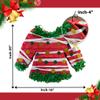 APINATA4U Ugly Sweater Pinata, Red and Green Color with Dots & Ribbon, End of Year Sweater Party Decorations, Jersey Shaped Christmas Party Supplies, Holiday Celebration Pinata, 20 X 16 X 4 Inches view 3