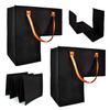 (2 PACK) Stair Basket -Foldable L-Shape step Storage Basket with 2 Pcs Supporting Insert and PU Leather Handle, for Carpeted and Wooden Stairs, Suitable for Toys,Clothes,Books,Computers (Black) view 1