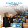 (2 PACK) Stair Basket -Foldable L-Shape step Storage Basket with 2 Pcs Supporting Insert and PU Leather Handle, for Carpeted and Wooden Stairs, Suitable for Toys,Clothes,Books,Computers (Black) view 3