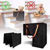 (2 PACK) Stair Basket -Foldable L-Shape step Storage Basket with 2 Pcs Supporting Insert and PU Leather Handle, for Carpeted and Wooden Stairs, Suitable for Toys,Clothes,Books,Computers (Black) view 4