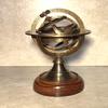 Antique Brass 6" Decorative Armillary Sphere Globe Astrolabe Zodiac Engraved Globe With Wooden Base For Home & Office Decor view 4