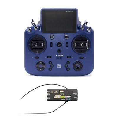 PurAr NOBRIM Tandem X18S Transmitter Color Touch Screen Display FCC Controller (Blue/Black) and Receiver (2.4GHz) for RC Aircraft Models (Blue Remote Control with Receiver (2.4GHz))