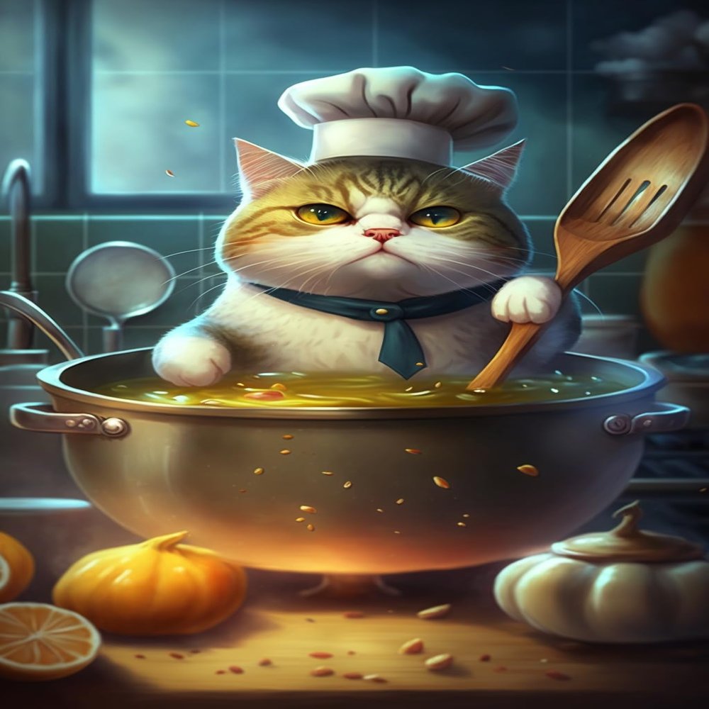 1000 Piece Cat Chef Wooden Jigsaw Puzzle, Challenging and Fun Activity - Interesting and Warm Art Adult Puzzles - Modern Home Decor Ideal Gift