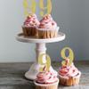 Rsstarxi 36 Pack 9th Birthday Cupcake Toppers Gold Glitter Number 9 Cupcake Picks Nine Cake Decorations for Cheers to 9 Years Anniversary Party view 3