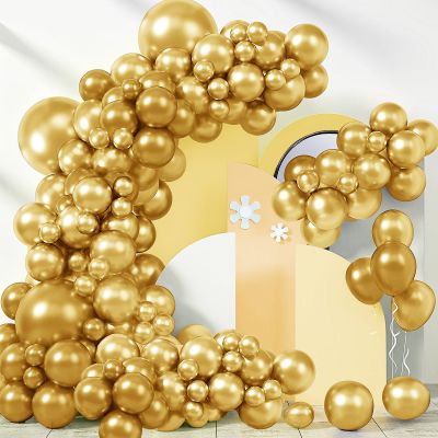 170 Pieces Gold Balloons Different Sizes 5 10 12 18 Inch Gold Balloon Arch Metallic Gold Balloons Gold Latex Balloons for Birthday Wedding Baby Shower Party Decorations