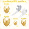 170 Pieces Gold Balloons Different Sizes 5 10 12 18 Inch Gold Balloon Arch Metallic Gold Balloons Gold Latex Balloons for Birthday Wedding Baby Shower Party Decorations view 2