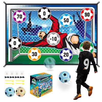 Anehono Soccer Ball Game Mat Set, Sticky Soccer Ball Indoor Target Toss Party Game, Sports Toys and Gift for Kids Boys Girls for 3 4 5 6 7 8 Year Old Boy Toys Birthday