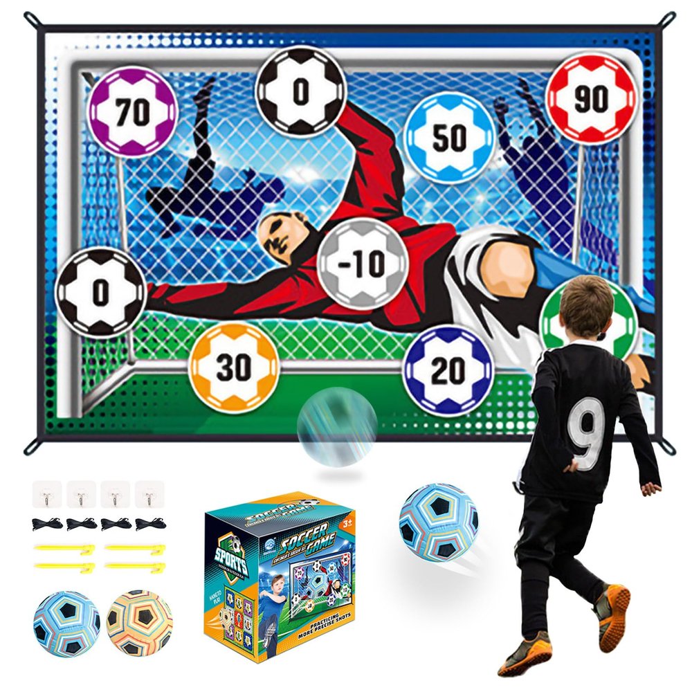 Anehono Soccer Ball Game Mat Set, Sticky Soccer Ball Indoor Target Toss Party Game, Sports Toys and Gift for Kids Boys Girls for 3 4 5 6 7 8 Year Old Boy Toys Birthday