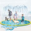 Lewtemi 10 ft Extra Large Non-Slip Splash Pad 120" for Adult Kids and Dog, Giant Thicken Sprinkler Pool Summer Outdoor Toys Fun Backyard Fountain Play Mat for Family Pet Dog(Yellow,Fresh Style) view 1
