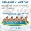 Lewtemi 10 ft Extra Large Non-Slip Splash Pad 120" for Adult Kids and Dog, Giant Thicken Sprinkler Pool Summer Outdoor Toys Fun Backyard Fountain Play Mat for Family Pet Dog(Yellow,Fresh Style) view 2