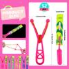 Cagemoga 104 Pcs Flying Slingshot Toy with Led Lights and Whistle 52Pcs Led Arrow Helicopter and 52Pcs Launchers for Summer Outdoor Game Birthdays Gifts Glow in The Dark Party Supplies view 2