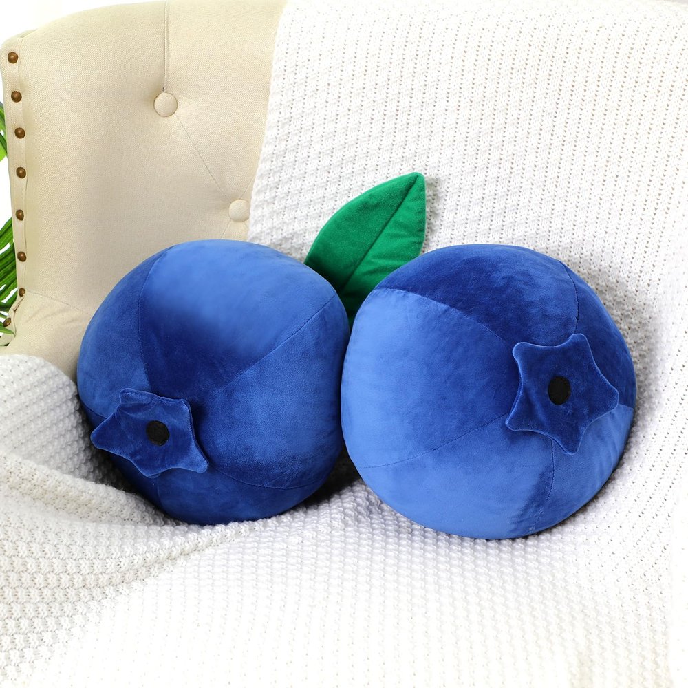 Beeveer Decorative Cute Blueberry Plush Pillow Kawaii Fruit Gifts Stuff Hugging Plushies Gift Soft Novelty Pillow Cushion Seat Decor for Gift Home Decor