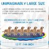 Lewtemi 12 ft Extra Large Non Slip Splash Pad 144" for Adult and Dog Giant Thicken Sprinkler Pool Summer Outdoor Fun Backyard Fountain Mat for Pet Dog(Bright Style) view 2