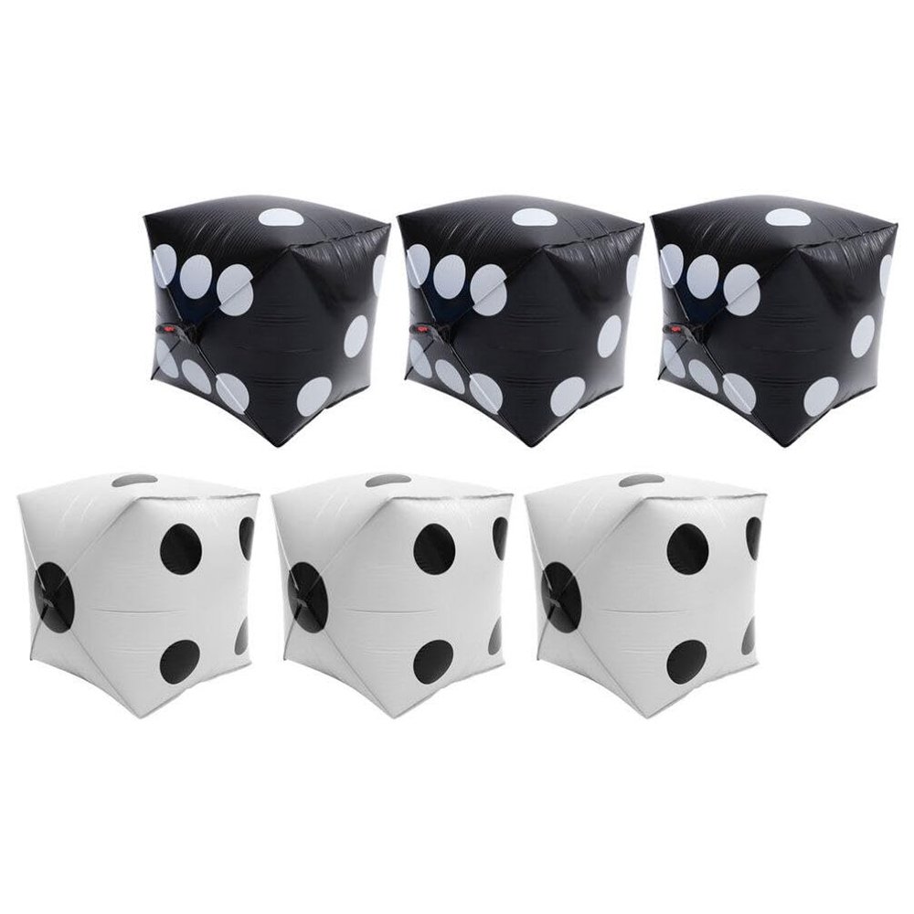 ibasenice 6pcs Dice Shaped Foil Balloons for Themed Party Decorations Aluminum Balloons for Game Night Celebrations