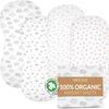 100% Organic Cotton Bassinet Sheets (4 Pack)  Ideal for Uppababy Bassinet Mattress  GOTS Certified  360 Double Elastic Fitted Sheets  Percale Weave Sheets Soften with Each Wash (33"x15") view 1