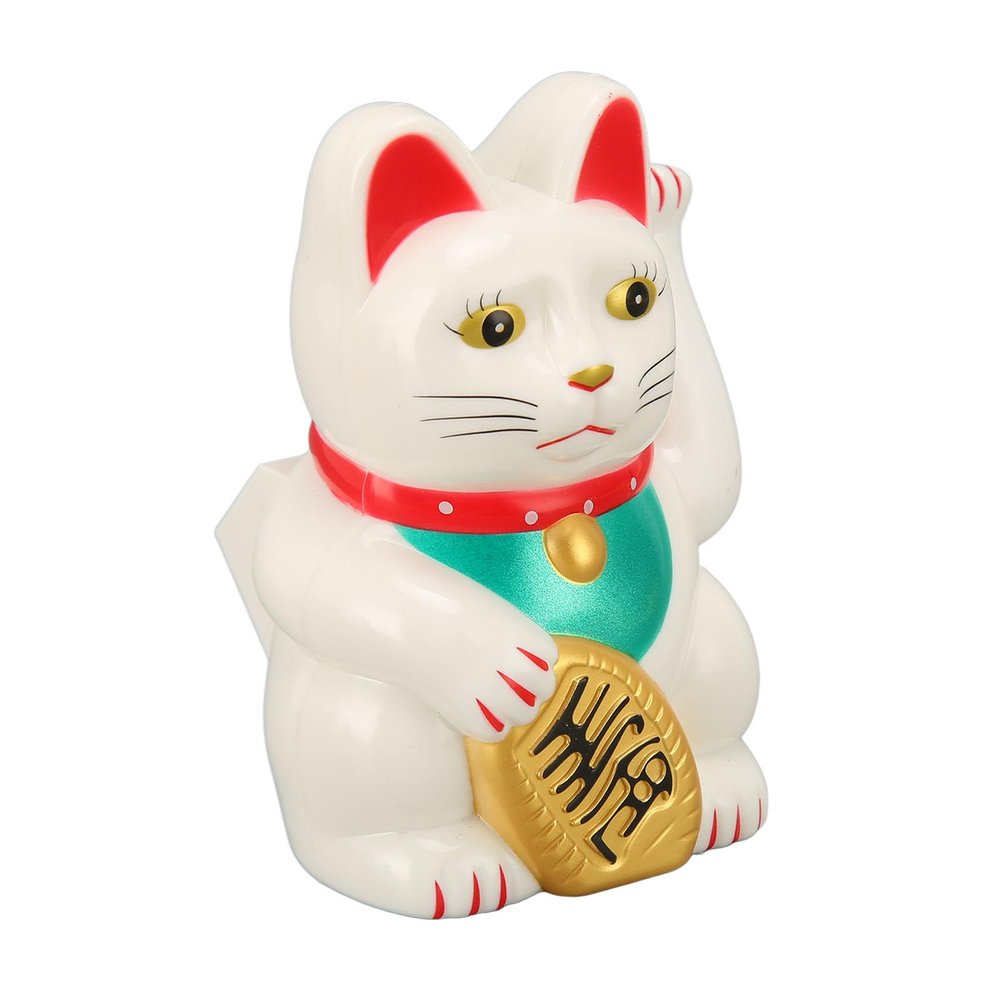 Lucky Cat Waving Arm, Solar Powered Cute Waving Cat, Maneki Neko Waving Arm for Fortune Money and Good Luck, Solar Fortune Cat Statue Decorations for Decorating Front Desk, Car