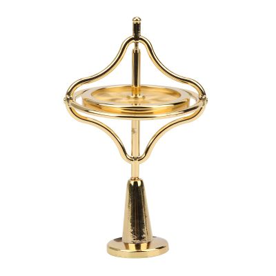 CDQL Gyroscope Toy, Stress Relief Fingertip Toy, Alloy Gyroscope Stress Relief Fingertip Toy Anti Gravity Decompression Toy for Adult (Gold)