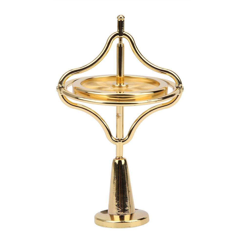 CDQL Gyroscope Toy, Stress Relief Fingertip Toy, Alloy Gyroscope Stress Relief Fingertip Toy Anti Gravity Decompression Toy for Adult (Gold)