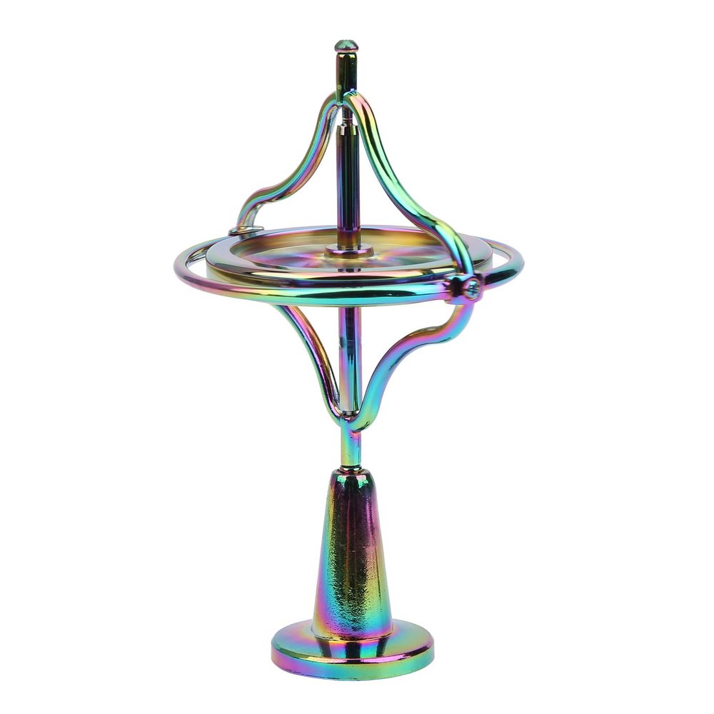 CDQL Gyroscope Toy, Stress Relief Fingertip Toy, Alloy Gyroscope Stress Relief Fingertip Toy Anti Gravity Decompression Toy for Adult (Colorful)