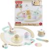 Fisher-Price Wood Pretend Play Toy Tea Set, 12-Piece Wooden Playset with Teapot, Cups & Saucers for Preschool Kids Ages 3+ Years view 1