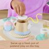 Fisher-Price Wood Pretend Play Toy Tea Set, 12-Piece Wooden Playset with Teapot, Cups & Saucers for Preschool Kids Ages 3+ Years view 4