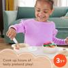 Fisher-Price Wood Kitchen Pretend Play Toy Pots & Pans Set, 19-Piece Playset Wooden, Metal & Fabric for Preschool Kids Ages 3+ Years view 2