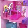 Polly Pocket Barbie Dreamhouse Compact, Dollhouse Playset with 3 Micro Dolls, 1 Puppy, 11 Accessories, Elevator & Pool view 3