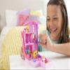 Polly Pocket Barbie Dreamhouse Compact, Dollhouse Playset with 3 Micro Dolls, 1 Puppy, 11 Accessories, Elevator & Pool view 4