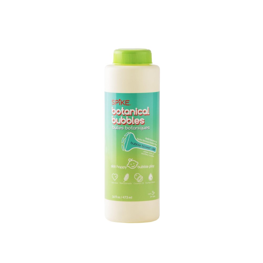 Innobaby Botanical Bubble Solution for Sensitive Skin - 16 oz Refill for Spike Blower Wand and Manual Bubble Toys - Ready to Use - Mess Free - Non Toxic