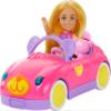 Barbie Chelsea Toy Car Set with Bear-Themed Convertible & Teddy Bear Accessory, Blonde Small Doll Wears Removable Skirt & Shoes view 2
