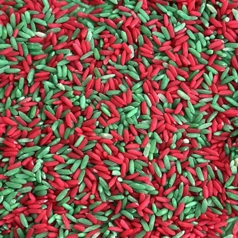 Christmas Rice Filler for Sensory Bins, Red & Green Rice for Sensory Christmas Activity, DIY Sensory Pretend Play (4 Cups)