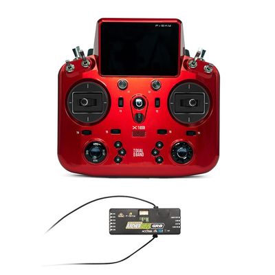 Archer Plus R8 Receiver 2.4GHz and NOBRIM Tandem X18 Remote Control with Color Touch Screen Controller for RC Model Airplane Transmitters (Blue FCC) (Red Remote Control with Receivers 2.4GHz)